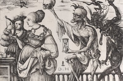 Ölüm ve İki Kadını Şaşırtan Şeytan, yak. 1515. by Daniel Hopfer