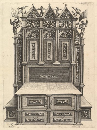 Bir yatak için tasarım, 1527. by Daniel Hopfer