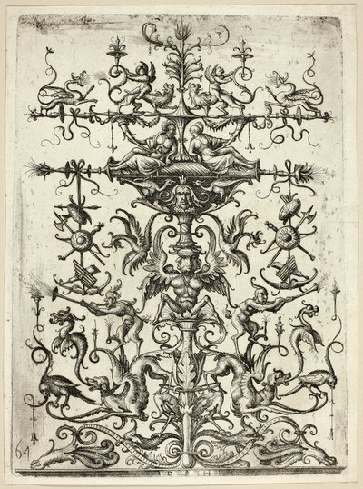 Arabesk süsleme, 1526/30, baskılı 1684 by Daniel Hopfer