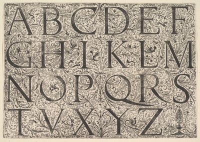 Roma Büyük Harf Alfabesi, yaklaşık. 1520. by Daniel Hopfer