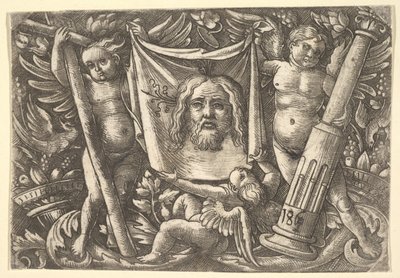 İki Melek Tarafından Tutulan Sudarium, M.Ö. 1515. by Daniel Hopfer