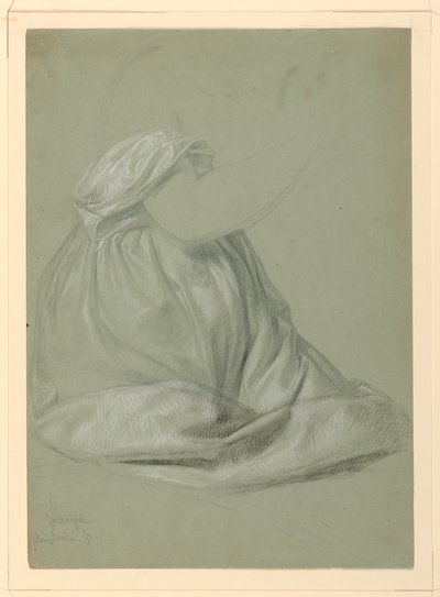 "Bir Magdalen" için Perdelik Çalışması by Daniel Huntington