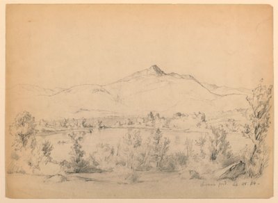Çizim, Chocorua Göleti ve Dağı, New Hampshire, 28 Eylül 1854 by Daniel Huntington