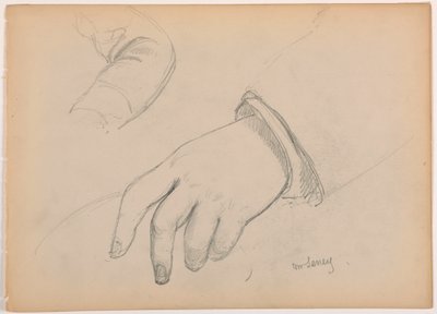 Çizim, George D. Seney, El ve Kol çalışması; Verso: Sol Ayak, 1881 by Daniel Huntington