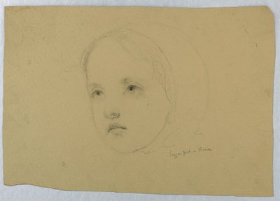 Çizim, Çocuk Başı, 1843 by Daniel Huntington