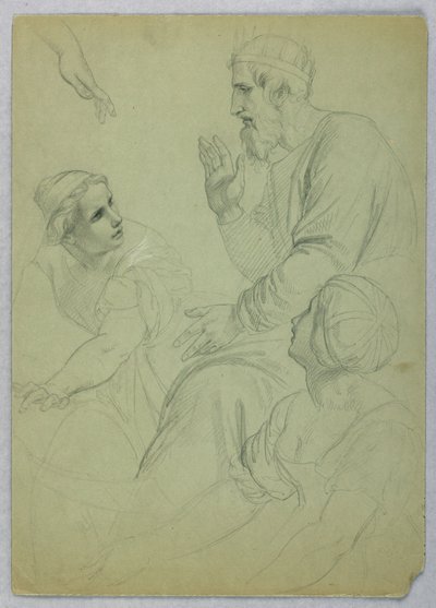 Çizim, Kral ve İki Kadın, Ayrı, yaklaşık 1845 by Daniel Huntington