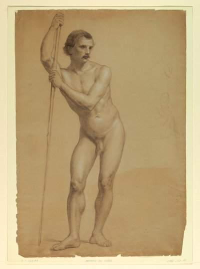 Çizim, Ayakta Duran Erkek Çıplak, İki S, 1866 by Daniel Huntington