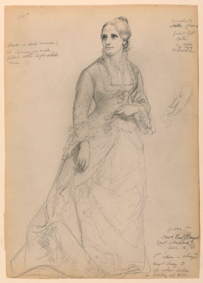 Çizim, Bayan Rutherford B. Hayes, 18 Aralık 1881 by Daniel Huntington