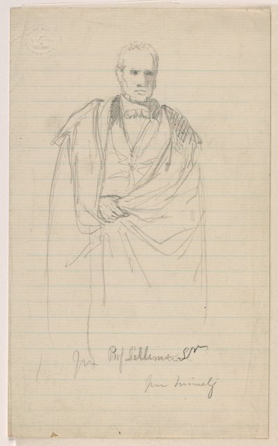 Çizim, Prof Benjamin Silliman, Sr. Ayakta; Solda: Profesör Benjamin Silliman, Sr. Oturan, 1858 by Daniel Huntington