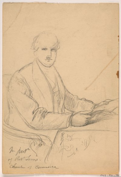 Çizim, Robert Lenox Ticaret Odası Portresi için Masa Başında Otururken, 1865 by Daniel Huntington