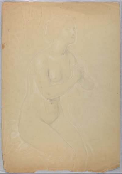 Çizim, "Bir Magdalen" için çalışma, F, 1852 by Daniel Huntington