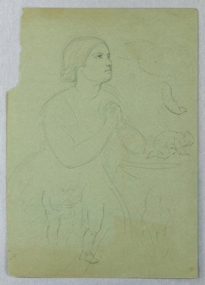 Çizim, "Communion of t" için çalışma, 1845 by Daniel Huntington