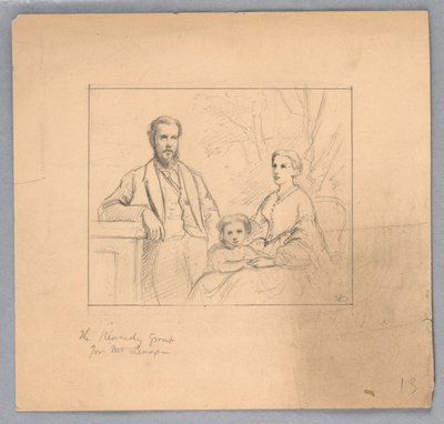 Çizim, "Titian Gösterisi" için Çalışma, 1872 by Daniel Huntington