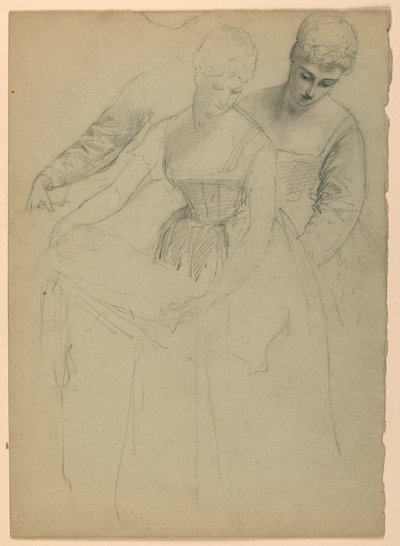Çizim, Ayakta Duran Kadın, Ayrı, 1860 by Daniel Huntington