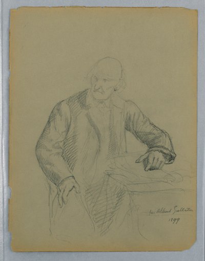 Oturan Albert Gallatin Portresi Çalışması by Daniel Huntington
