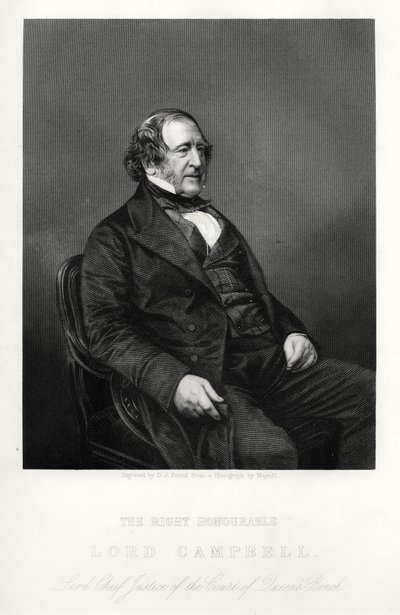 John Campbell, 1 Baron Campbell, İngiliz Liberal politikacı ve avukat, c1880 by Daniel John Pound