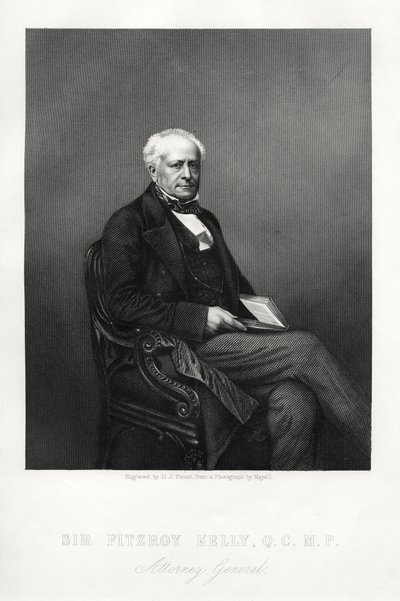 Sir Fitzroy Kelly, İngiliz yargıç, c1880 by Daniel John Pound