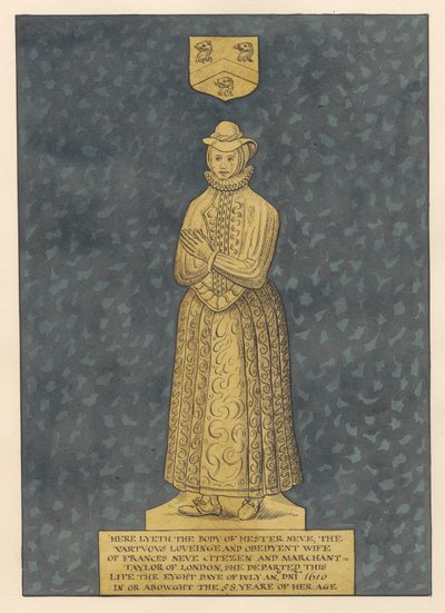 Doğu Ham Kilisesi'nden Bayan Hester Heve için Pirinç Levha by Daniel Lysons