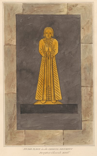 Kimliği belirsiz adam için Pirinç Levha, Drayton Kilisesi'nin Chancel Kaldırımı by Daniel Lysons