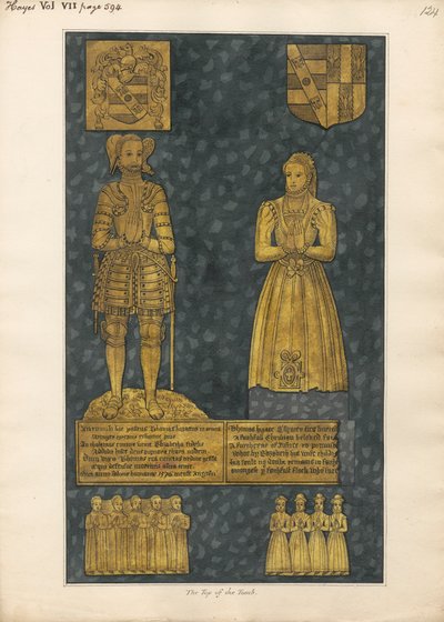 Hayes Kilisesi'nden Thomas ve Elizabeth Higate Mezarı'nın tepesindeki Pirinç Levha by Daniel Lysons
