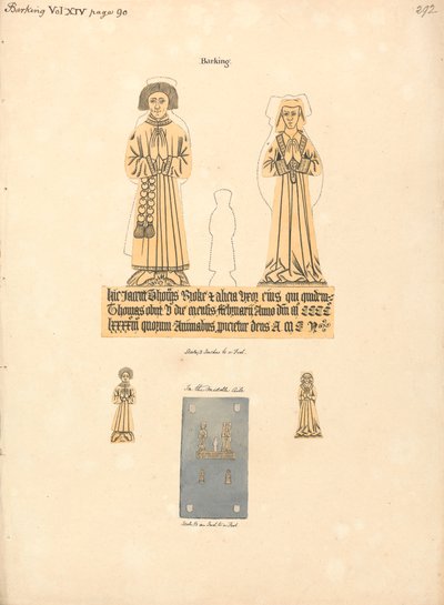 Thomas ve Alicia Broke'a Pirinç Levha, Aziz Margaret Bölge Kilisesi, Barking by Daniel Lysons