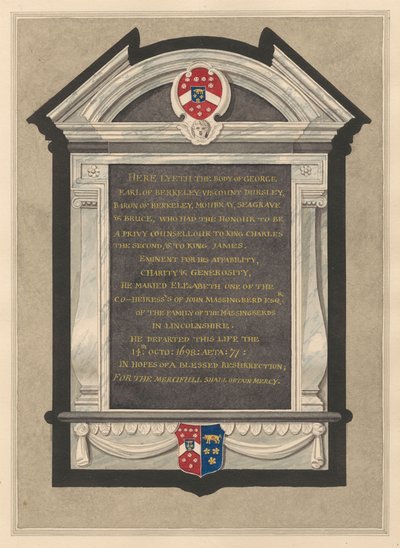 Cranford Kilisesi'nden Berkeley Kontu George Anıtı by Daniel Lysons