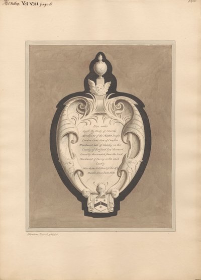 Hendon Kilisesi'nden Charles Mordaunt Anıtı by Daniel Lysons