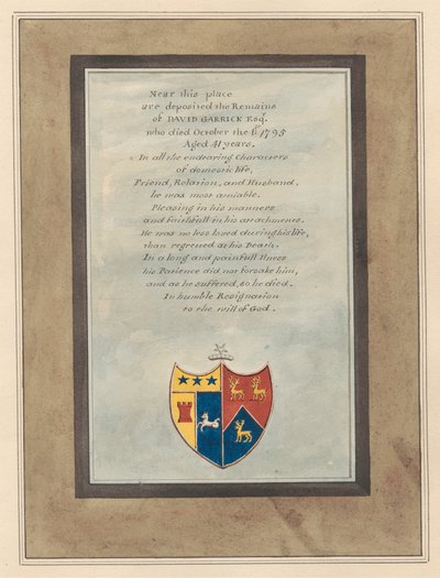 Hampton Kilisesi'nden David Garrick Anıtı by Daniel Lysons