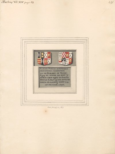Barking Kilisesi'nden Elizabeth Powle Anıtı by Daniel Lysons