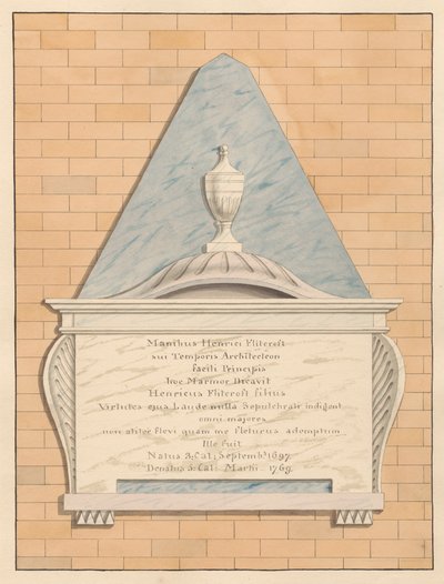 Teddington Kilisesi'nden Henry Flitcroft Anıtı by Daniel Lysons