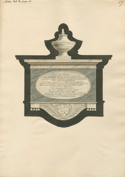 Acton Kilisesi'nden Martha, Philip ve George Joseph Cocks Anıtı by Daniel Lysons