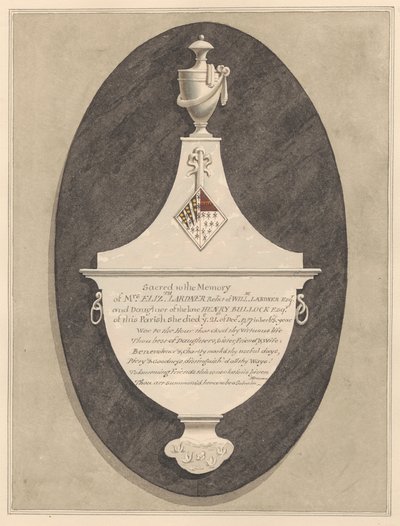 Stanwell Kilisesi'nden Bayan Elizabeth Lardner Anıtı by Daniel Lysons