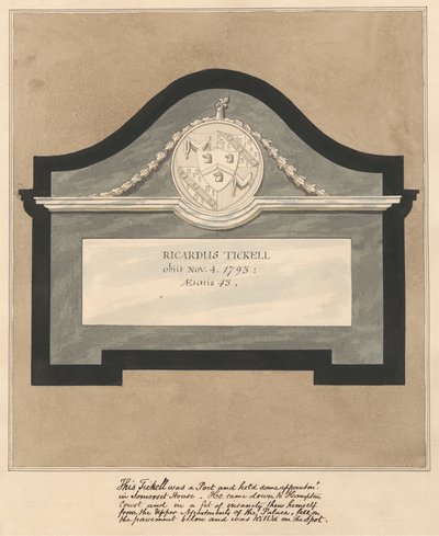 Bir Şair Anıtı, Hampton Kilisesi'nden Richard Tickell by Daniel Lysons
