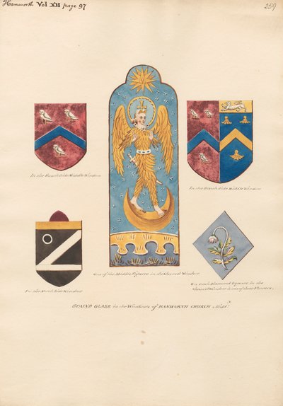 Hanworth Kilisesi'nin Pencerelerindeki Vitray by Daniel Lysons