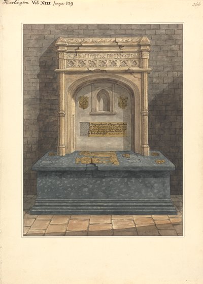 Gregory Lovell ve Karısı Anne'nin Mezarı, Harlington Kilisesi by Daniel Lysons