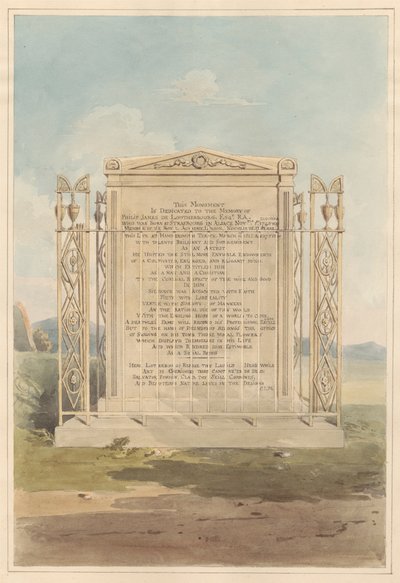 Chiswick Churchyard'dan Philip James de Loutherbourg'un Mezarı by Daniel Lysons