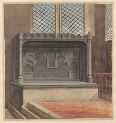 Thomas Windsor'un Mezarı, 1486, Stanwell Kilisesi'nden Pirinç Levhalar çıkarılmış by Daniel Lysons