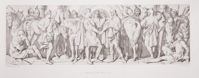 Harold ve Duke William buluşuyor, L. Gruner tarafından kazınmış 'Norman Conquest Öyküsü'nden, 1866 by Daniel Maclise