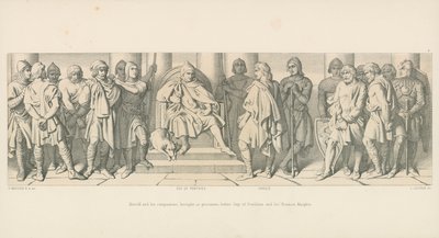 Harold ve Yoldaşları, Mahkumlar olarak, Guy of Ponthieu ve Norman Şövalyelerinin önüne getirildiler. by Daniel Maclise