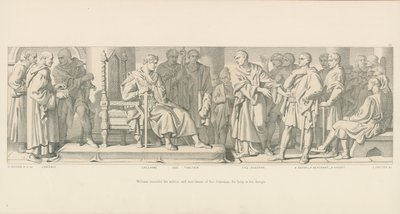 William, Tasarımında yardım için Düklüğünün Soylularına ve Tüccarlarına Danışıyor by Daniel Maclise