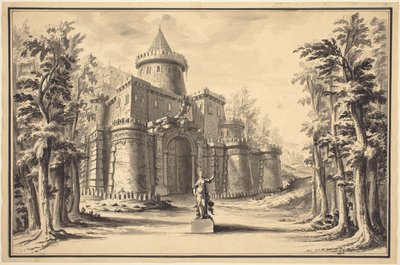 Heykelli ve Saraylı Sahne Seti by Daniel Marot the Younger