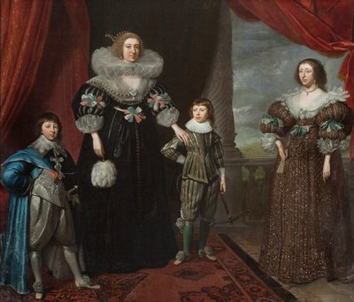 Christian Bruce, Devonshire Kontesi ve çocukları, c. 1629 (tuval üzerine yağlı boya) by Daniel Mytens
