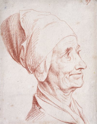 Voltaire Olduğu Söylenen Bir Adamın Portresi, Küçük Göğüs Boyu, Profilde, by Daniel Nikolaus Chodowiecki