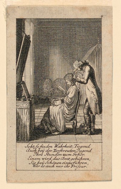 The Hair-Do, İllüstrasyon "Königl: Grosbrit [anian] şecere takvimi, J.G. Berenberg tarafından 1780 yılı Lauenberg için" by Daniel Nikolaus Chodowiecki