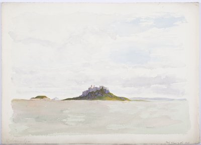 Holy Island Kalesi, 1893 (kağıt üzerinde kalem ve tuvalet) by Daniel Oliver