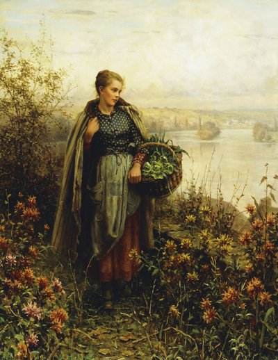 sabah serinliği, by Daniel Ridgway Knight
