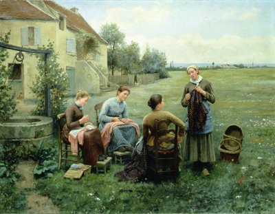 Dikiş Çemberi (tuval üzerine yağlıboya) by Daniel Ridgway Knight