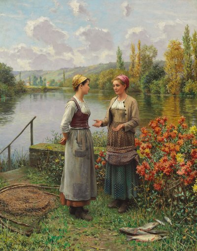 Bir Manzarada İki Kadın by Daniel Ridgway Knight