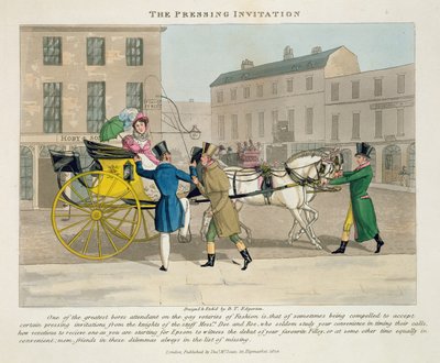 1824'te yayınlanan 'Peter Quiz'den Modaya Uygun Bores, or Coolers in High Life'dan Baskı Davetiyesi (el renginde aquatint) by Daniel Thomas Egerton