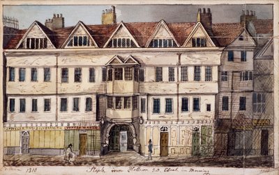Staple Inn, Londra, 1810 by Daniel Thorn
